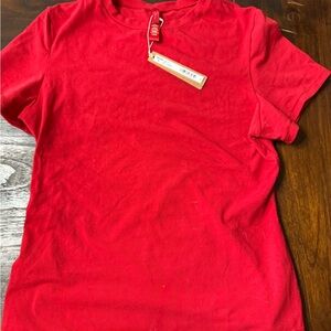 SKIMS Red Short Sleeve Tee Vibrant Cotton Crew
